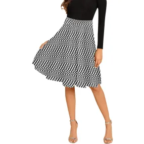 striped geo print 5C Melete Pleated Midi Skirt (Model D15)