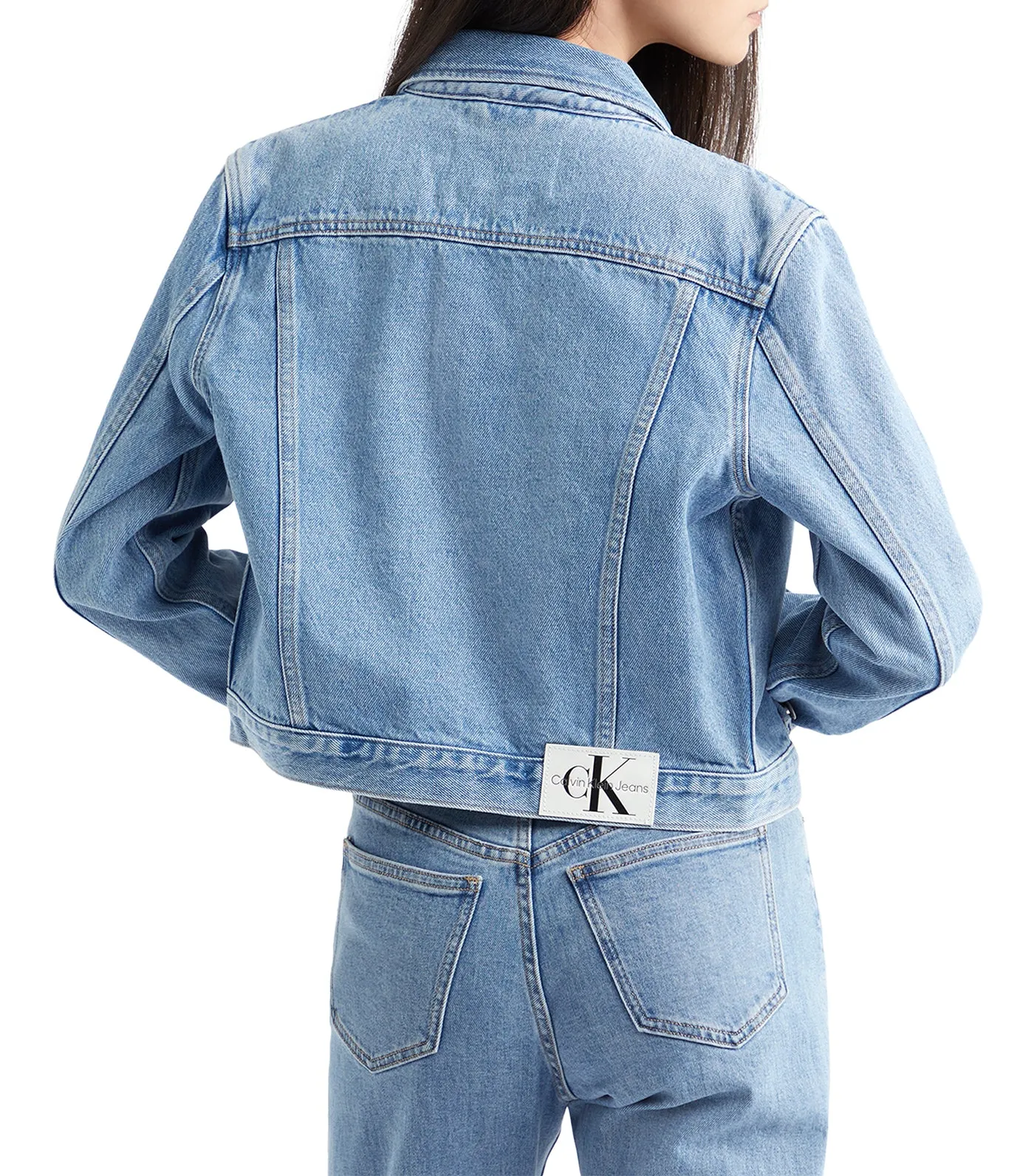 Sustainable Cropped 90S Denim Jacket Blue