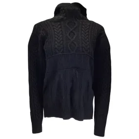 Tao by Comme des Garcons Black Hooded Cable Knit Sweater