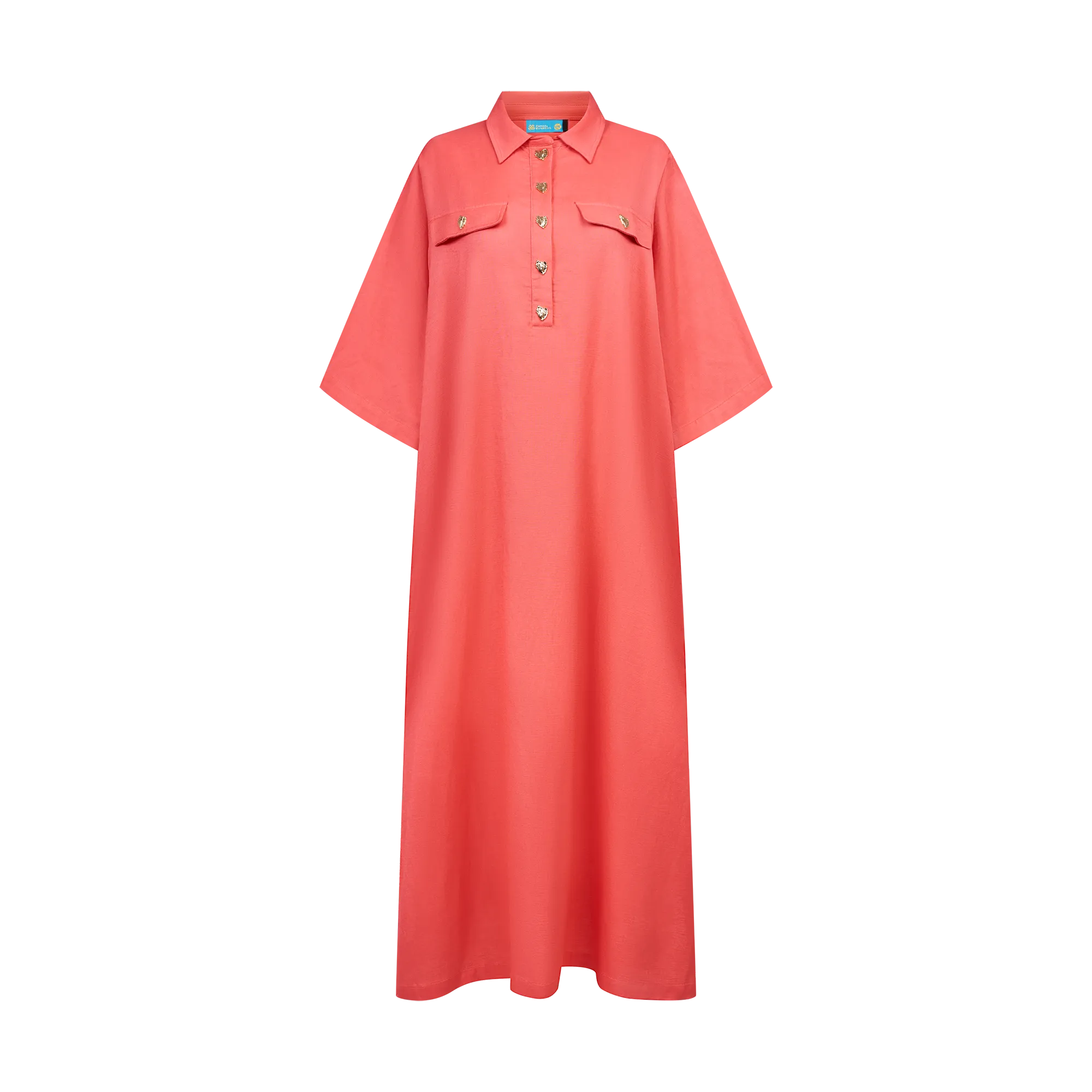 THE STROMBUS SHIRT DRESS-CORAL