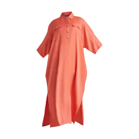 THE STROMBUS SHIRT DRESS-CORAL