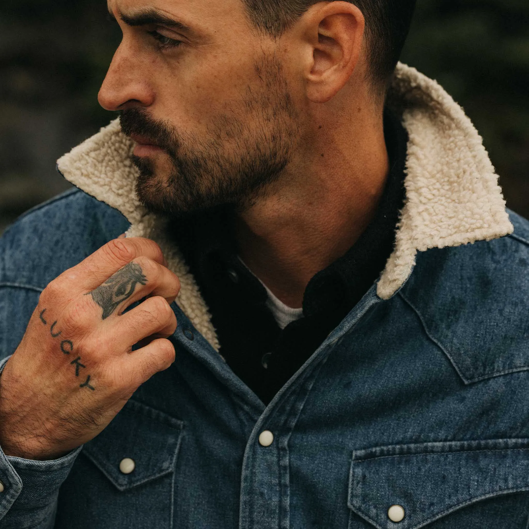 The Western Shirt Jacket in Washed Indigo