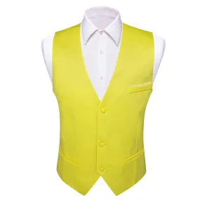 Ties2you Work Vest for Mens Yellow Silk Suit Vest Top Business