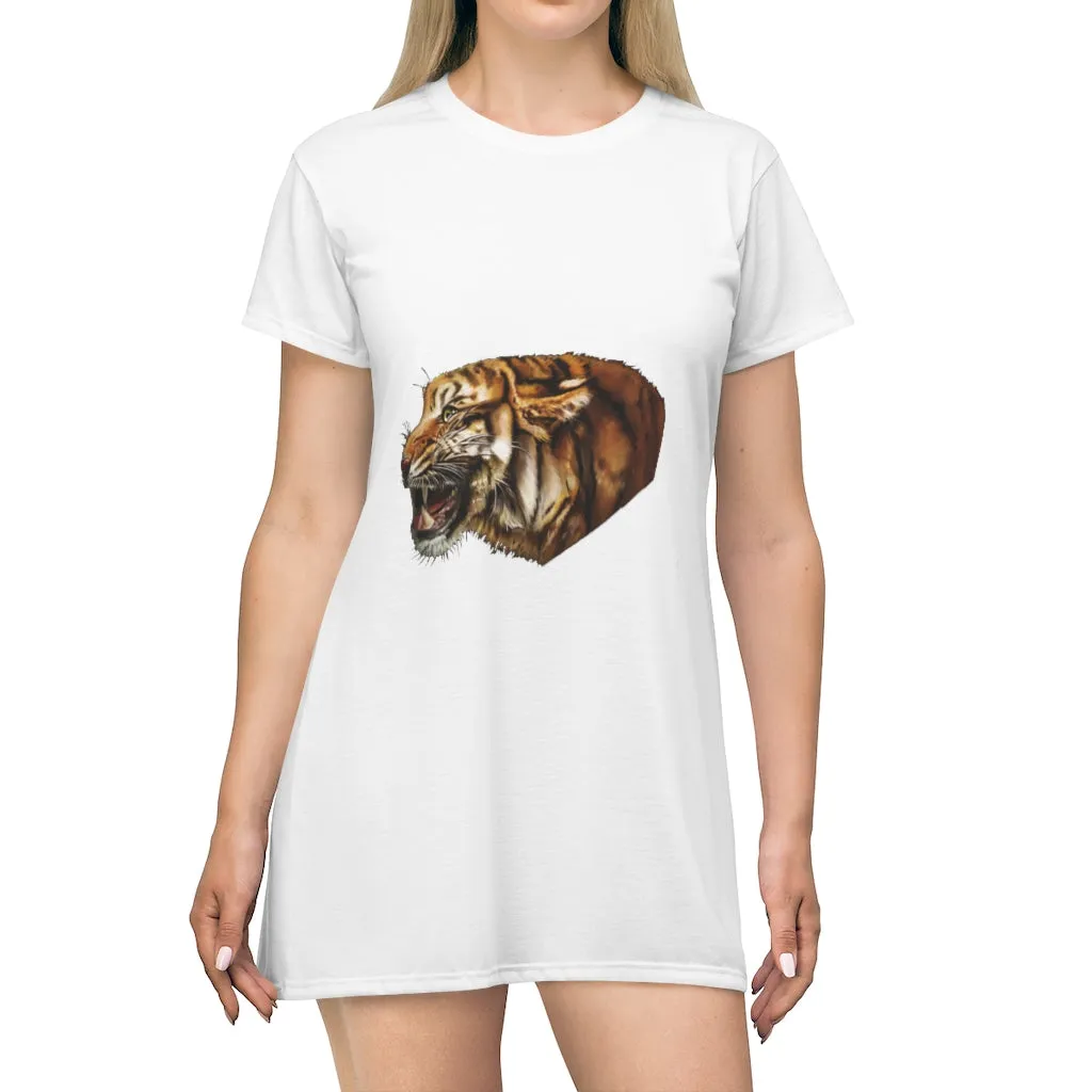 Tiger All Over Print T-Shirt Dress