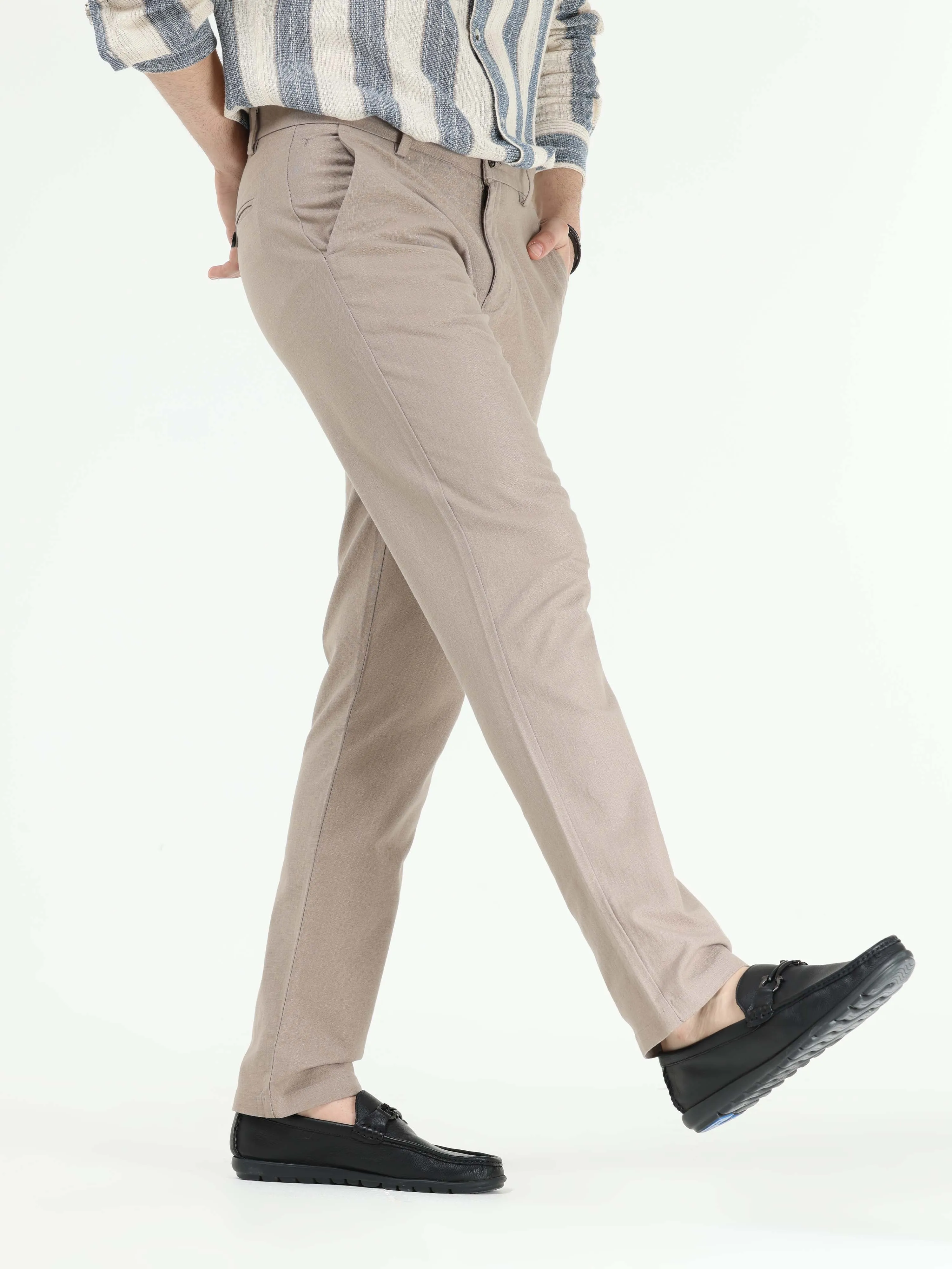 Timeless Cotton Dust Grey Linen Chino