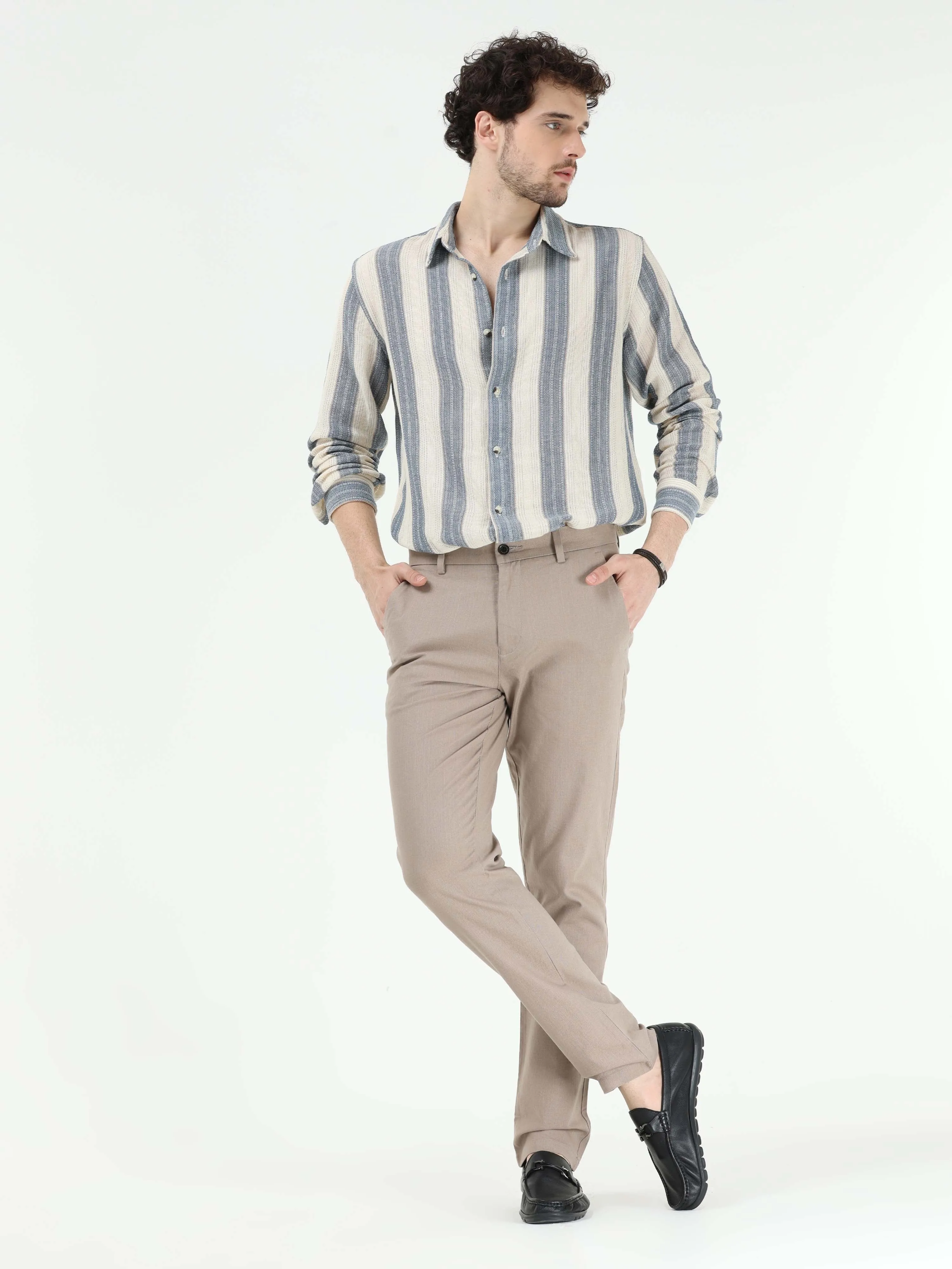 Timeless Cotton Dust Grey Linen Chino