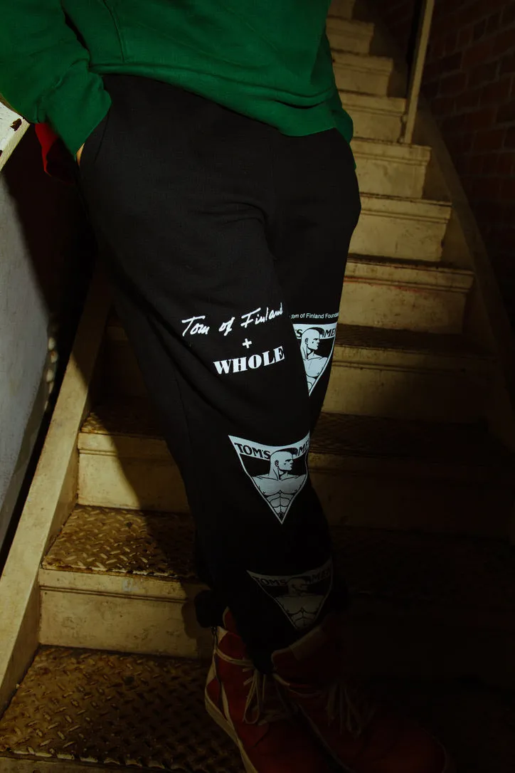 TOM OF FINLAND x WHOLE PUNK LOGO SWEATPANTS BLACK