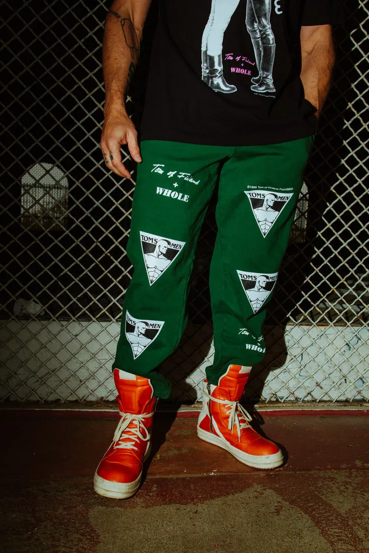 TOM OF FINLAND x WHOLE PUNK LOGO SWEATPANTS GREEN