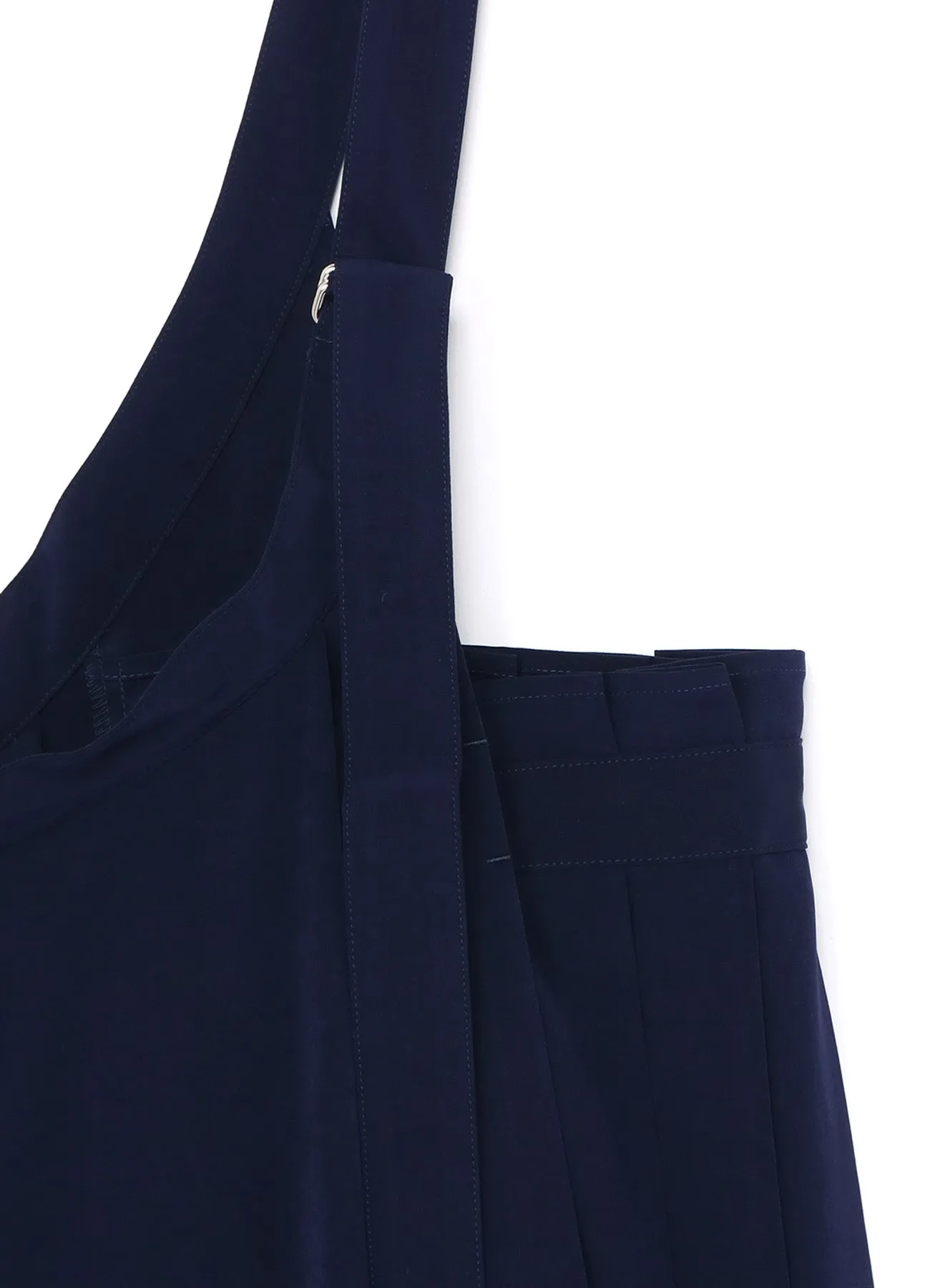 TRIACETATE POLYESTER CREPE de CHINE LEFT PLEATS LONG SKIRT