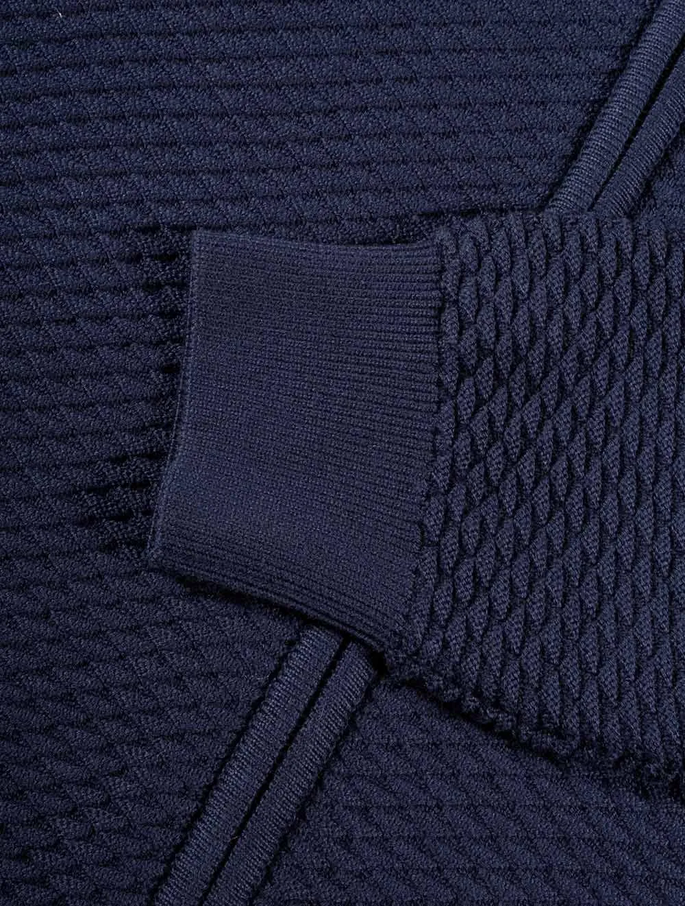 Triangle Texture Full-Zip Sweater Evening Blue