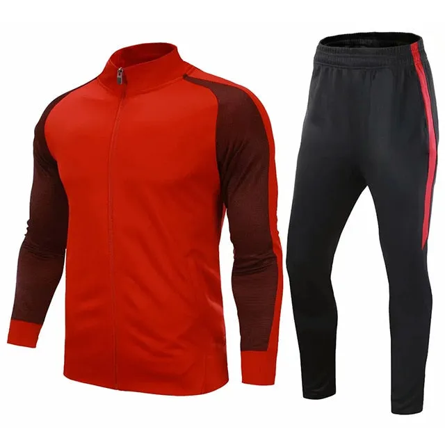 Unisex Sports Soccer Basketball Running Tracksuit Customizable Pants and Top Set