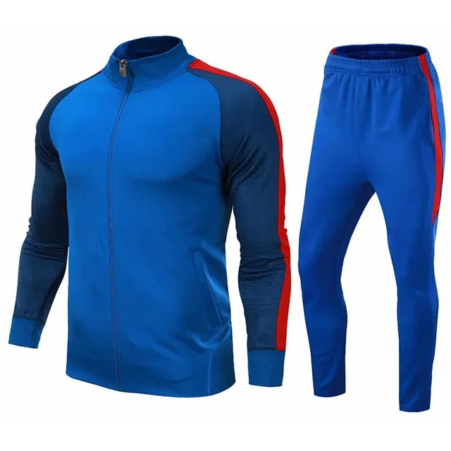 Unisex Sports Soccer Basketball Running Tracksuit Customizable Pants and Top Set