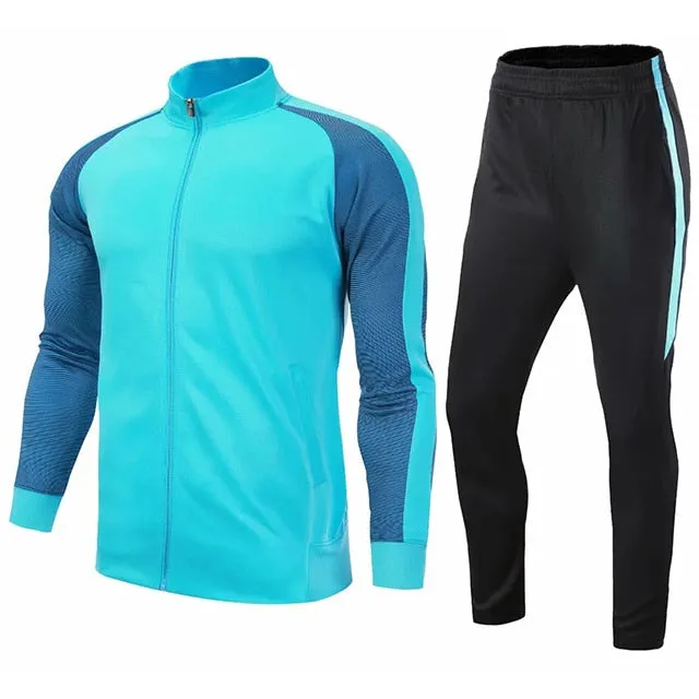 Unisex Sports Soccer Basketball Running Tracksuit Customizable Pants and Top Set