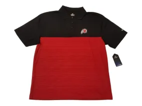 Utah Utes Colosseum Black & Red 3 Button Placket Performance SS Polo (L)