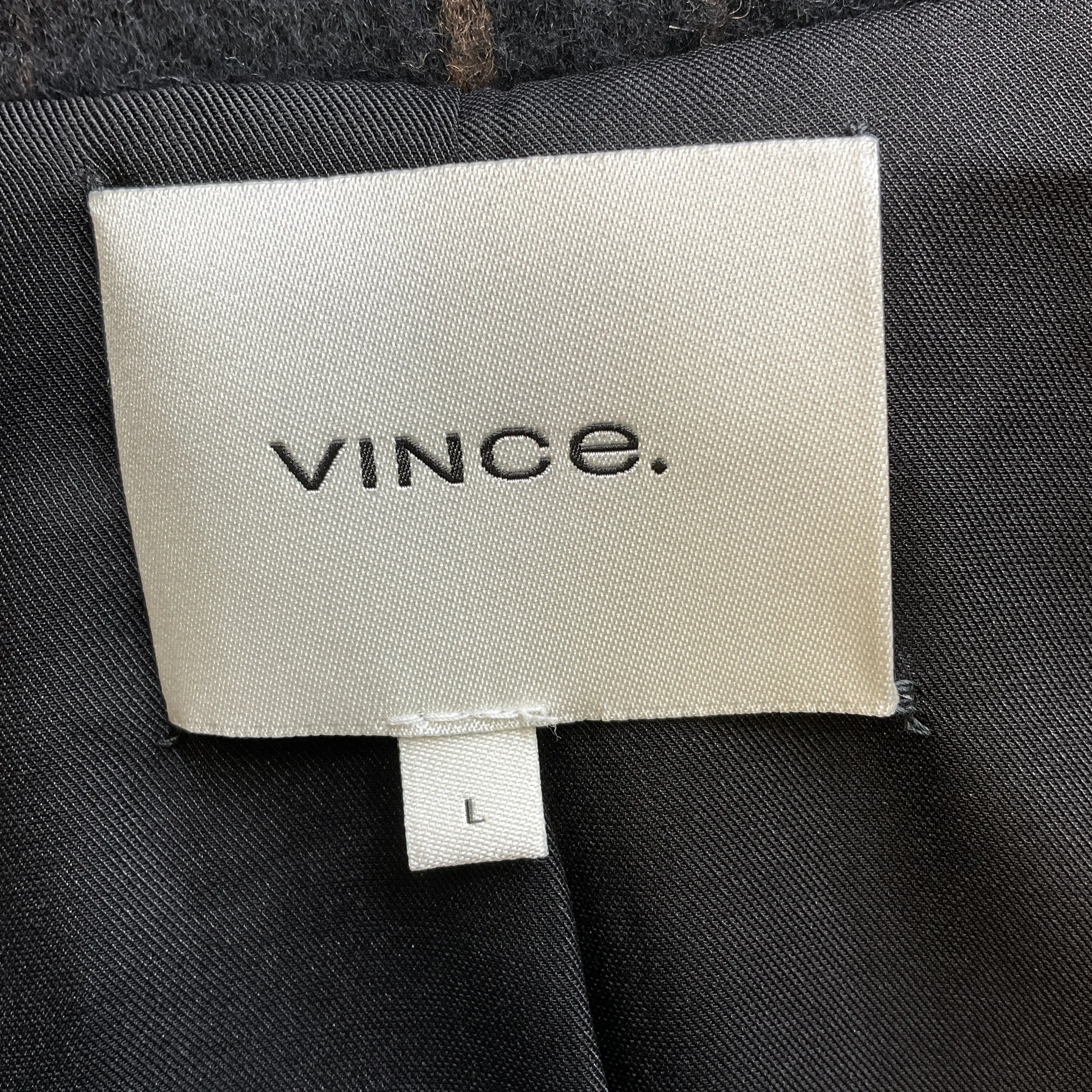 Vince Coastal / Sage Modern Plaid Wool Trench Coat