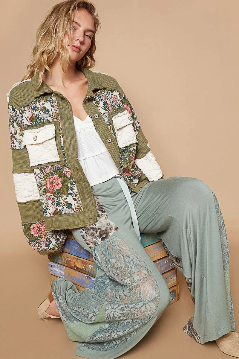 Vintage Flower Shirt Jacket