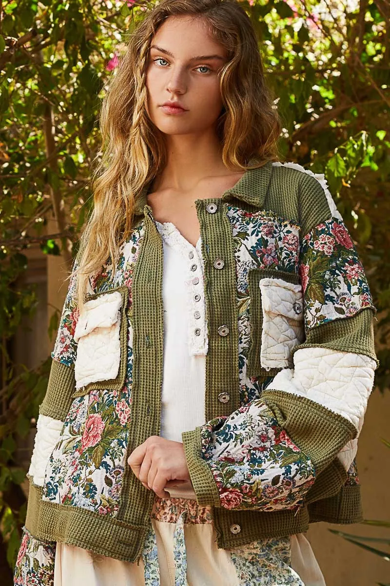 Vintage Flower Shirt Jacket