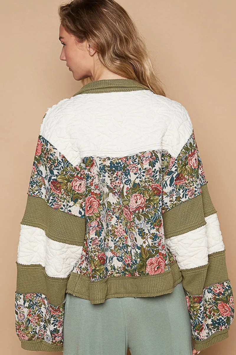 Vintage Flower Shirt Jacket