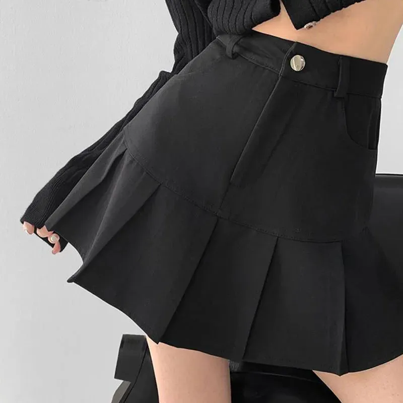 Vintage High Waist Pleated Skirt