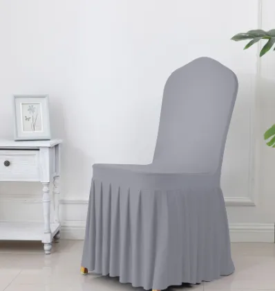 Wedding Spandex Chair Cover With  Pleated Ruffled  Skirt