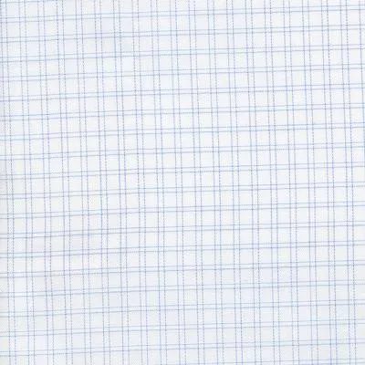 White Ground Jacquard Weave with Double Blue Hairline Check Pattern Classic Custom Shirt 100c 120/2*50 Sas729a