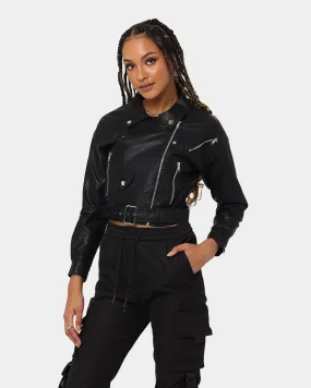 XXIII Women's Luna Crop Biker Jacket Black