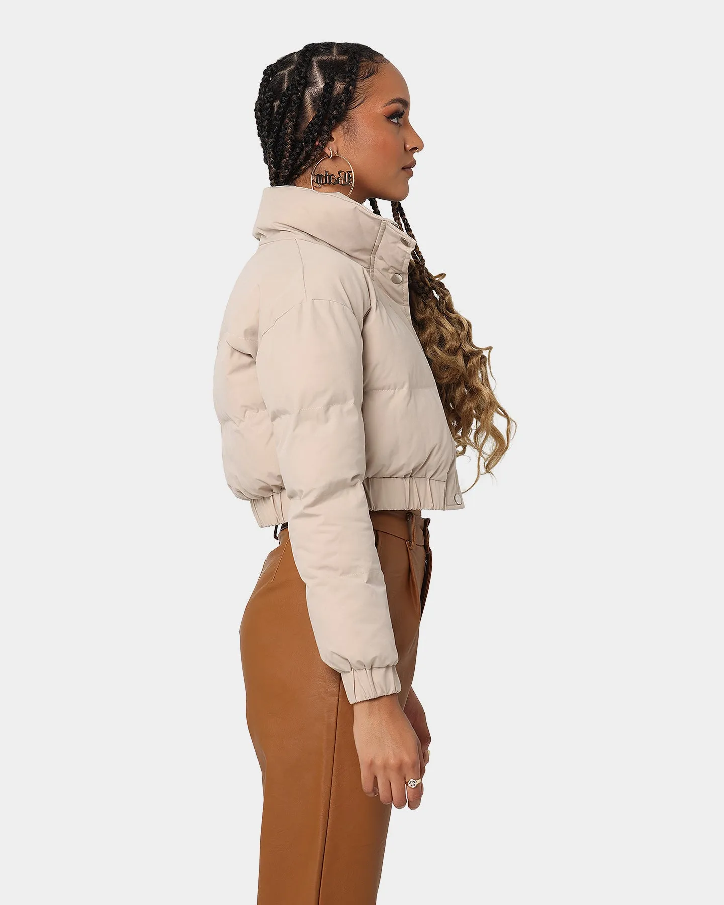 XXIIII Women's Dee Crop Puffer Jacket Beige